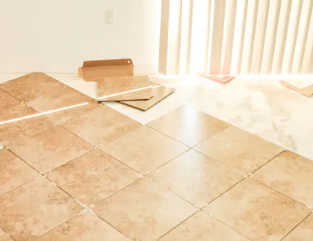 Vinyl Composition Tile (VCT) flooring installation